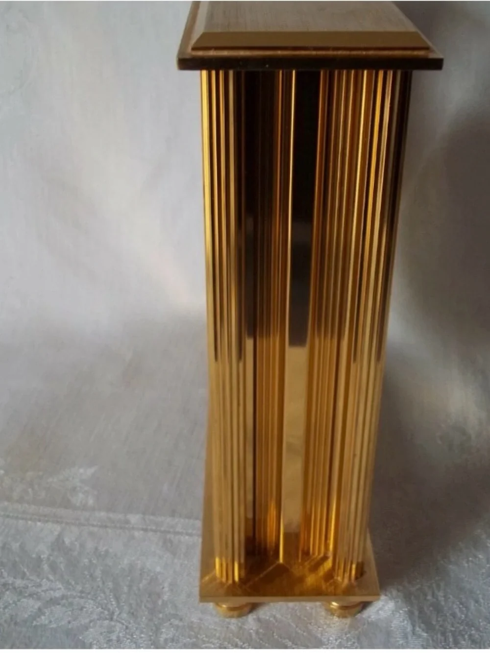 Bulova Gold Tone Glass Mantel Clock with Roman Numerals